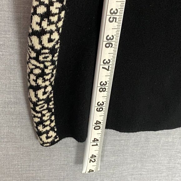 Gabby Skye Sweater Dress Sz Medium Knee Length Half Sleeve Black / Leopard Print - Picture 7 of 11